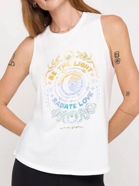 SPIRITUAL GANGSTER [Revolve] Be The Light Radiate Love Graphic Tank White Small